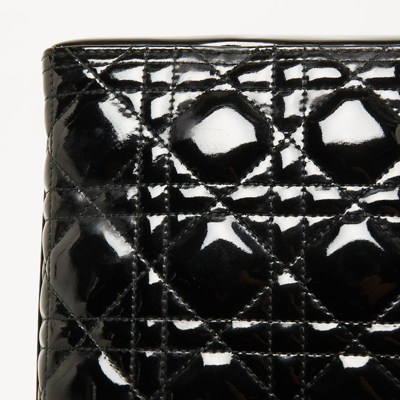 DIOR Black Cannage Patent Leather Large Lady  Tote - Picture 6 of 8